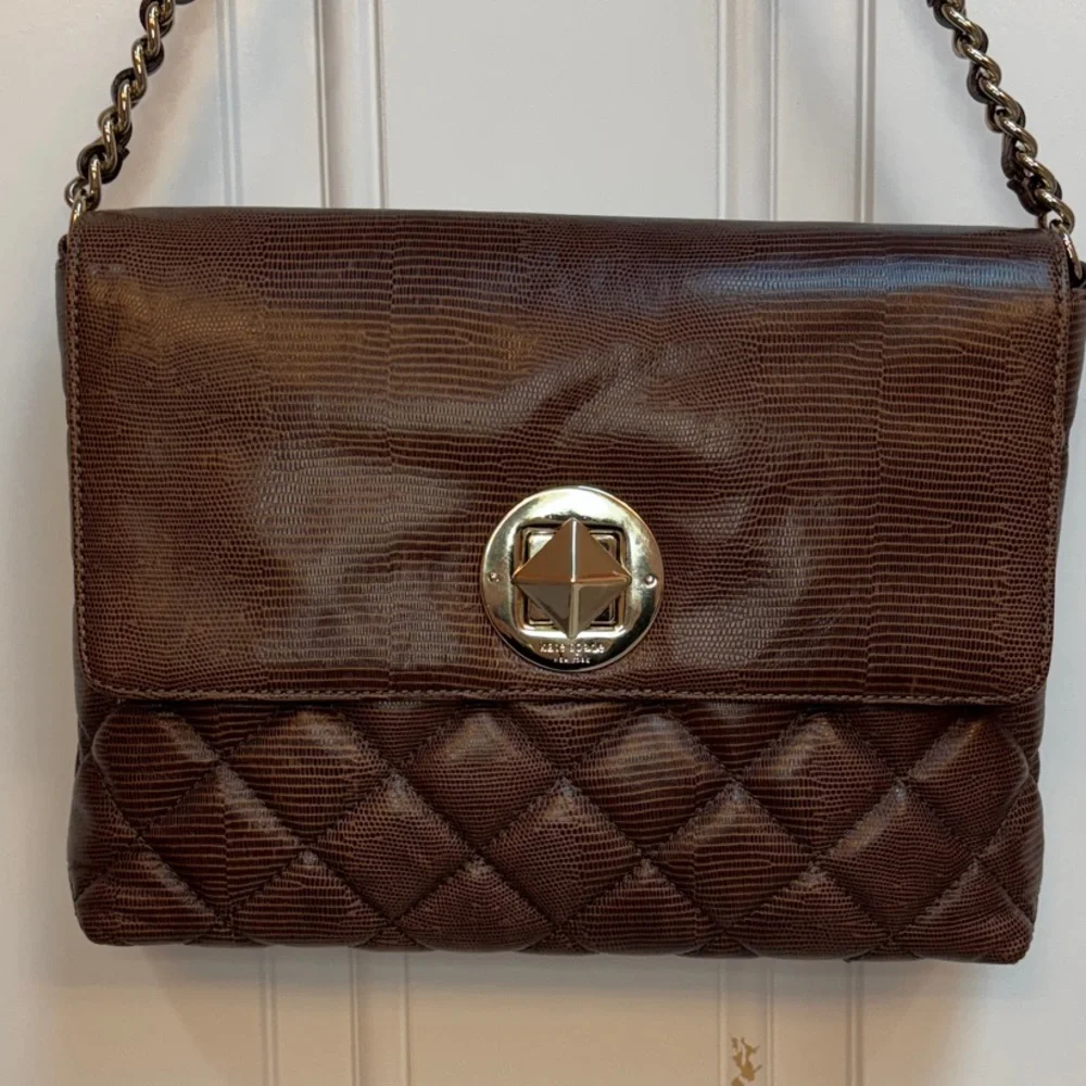 Kate Spade EUC Charlize Liberty Street Quilted Leather Brown Shoulder Bag